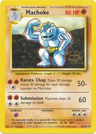 Machoke (34/102) [Base Set Unlimited] | Card Merchant Takapuna