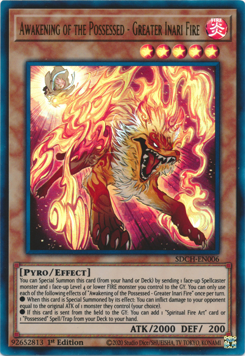 Awakening of the Possessed - Greater Inari Fire [SDCH-EN006] Ultra Rare | Card Merchant Takapuna