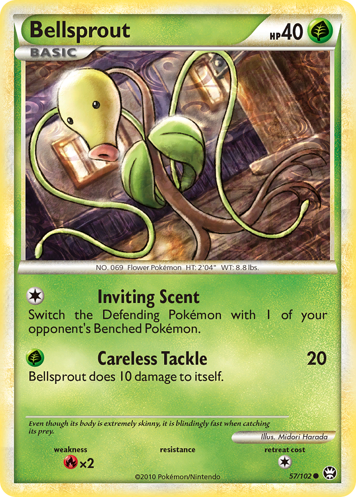 Bellsprout (57/102) [HeartGold & SoulSilver: Triumphant] | Card Merchant Takapuna