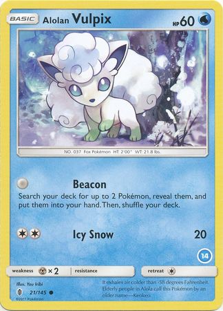 Alolan Vulpix (21/145) (Deck Exclusive #14) [Sun & Moon: Trainer Kit - Alolan Ninetales] | Card Merchant Takapuna