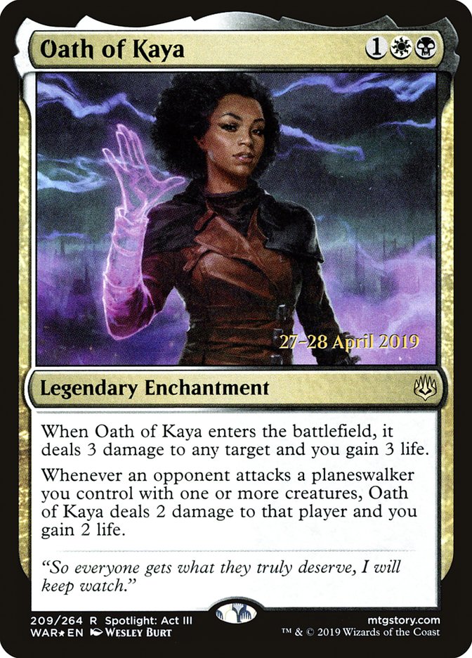 Oath of Kaya [War of the Spark Prerelease Promos] | Card Merchant Takapuna