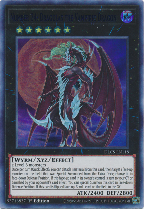 Number 24: Dragulas the Vampiric Dragon (Blue) [DLCS-EN118] Ultra Rare | Card Merchant Takapuna