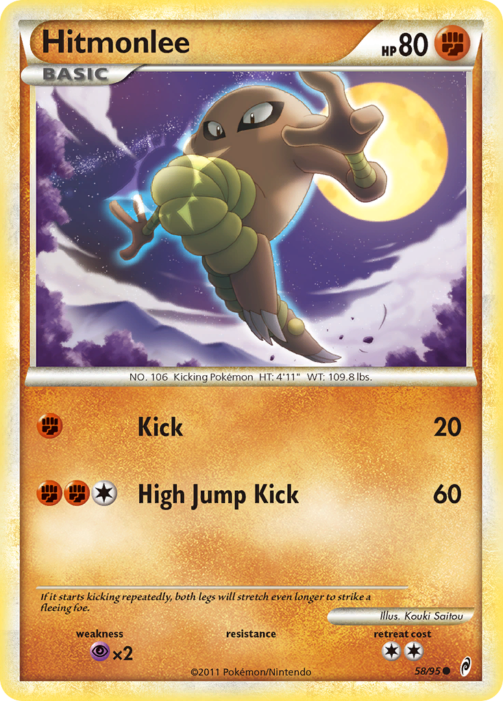 Hitmonlee (58/95) [HeartGold & SoulSilver: Call of Legends] | Card Merchant Takapuna