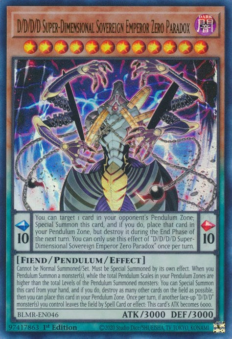 D/D/D/D Super-Dimensional Sovereign Emperor Zero Paradox [BLMR-EN046] Ultra Rare | Card Merchant Takapuna