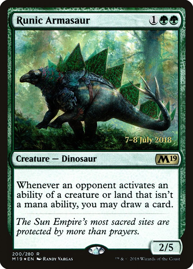 Runic Armasaur [Core Set 2019 Prerelease Promos] | Card Merchant Takapuna