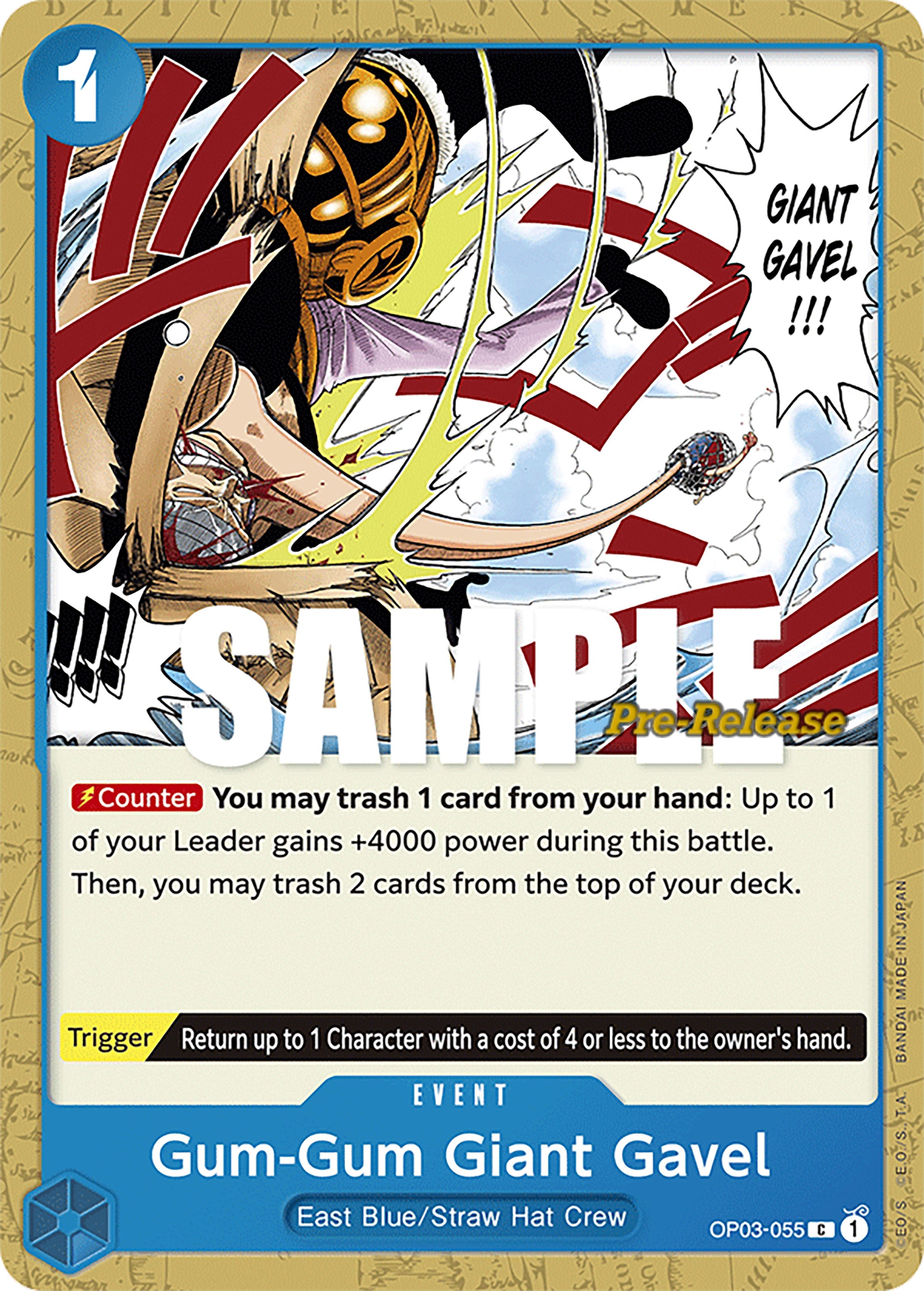 Gum-Gum Giant Gavel [Pillars of Strength Pre-Release Cards] | Card Merchant Takapuna