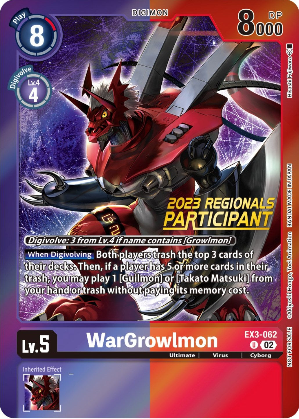 WarGrowlmon [EX3-062] (2023 Regionals Participant) [Draconic Roar Promos] | Card Merchant Takapuna