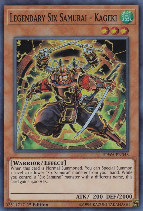 Legendary Six Samurai - Kageki [SPWA-EN043] Super Rare | Card Merchant Takapuna