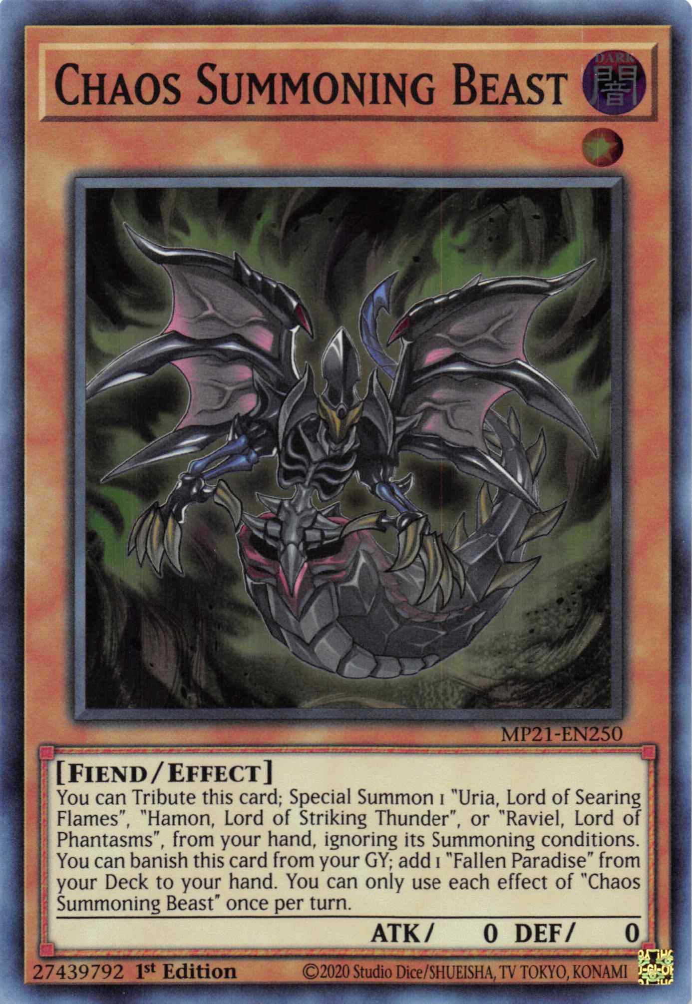 Chaos Summoning Beast [MP21-EN250] Super Rare | Card Merchant Takapuna