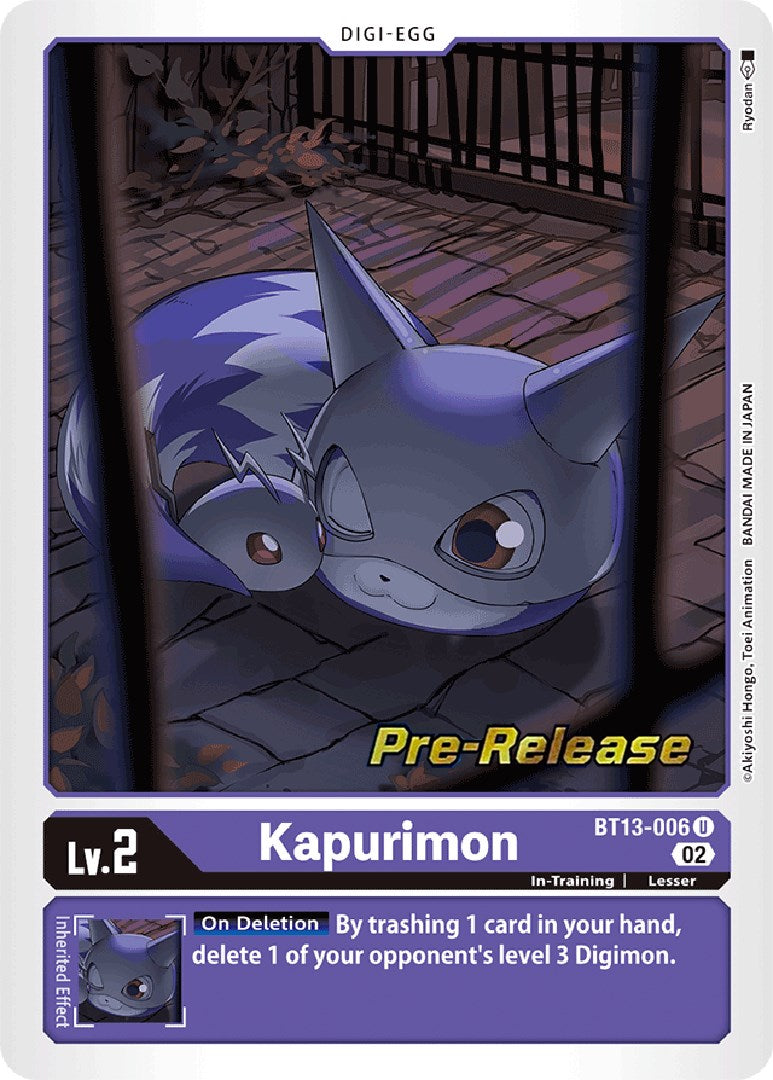 Kapurimon [BT13-006] [Versus Royal Knight Booster Pre-Release Cards] | Card Merchant Takapuna