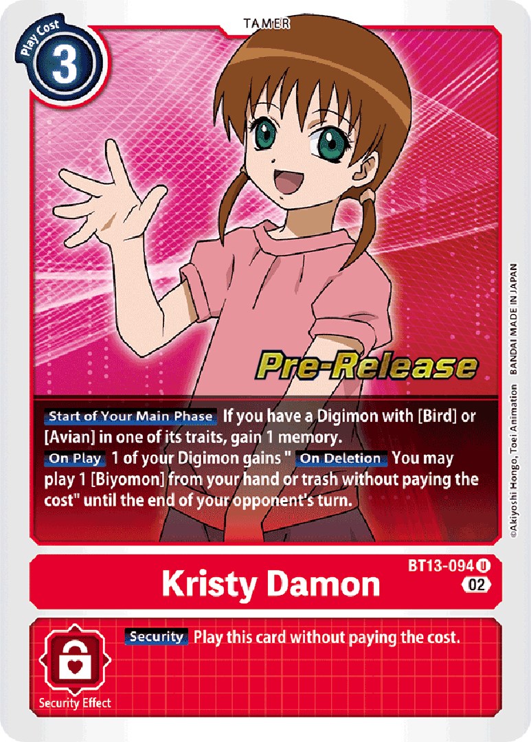 Kristy Damon [BT13-094] [Versus Royal Knight Booster Pre-Release Cards] | Card Merchant Takapuna