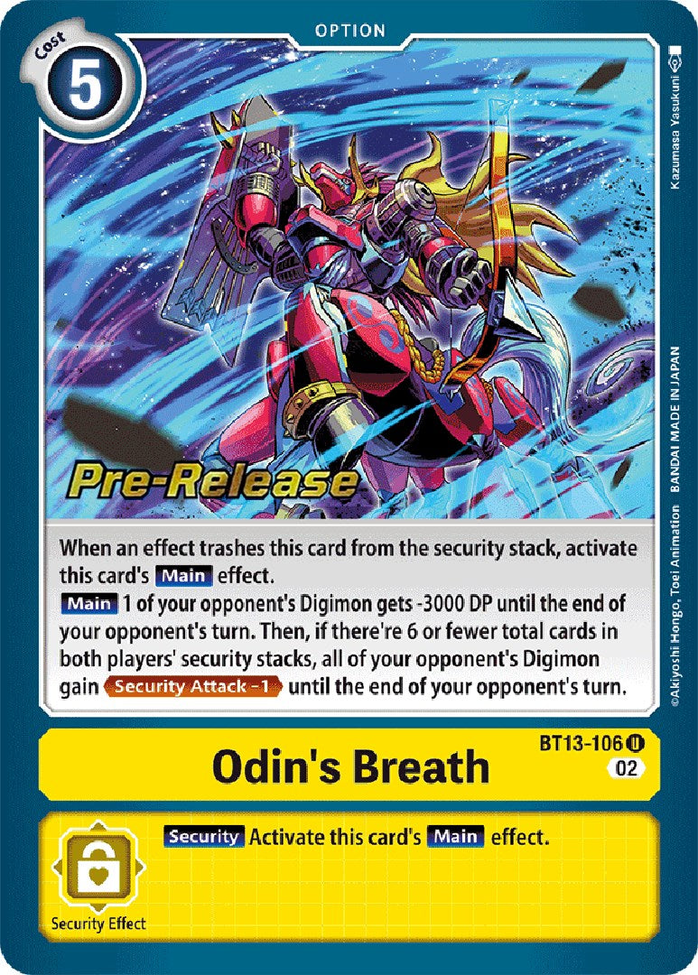 Odin's Breath [BT13-106] [Versus Royal Knight Booster Pre-Release Cards] | Card Merchant Takapuna