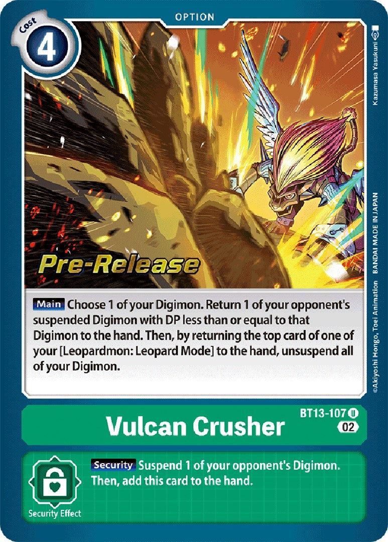 Vulcan Crusher [BT13-107] [Versus Royal Knight Booster Pre-Release Cards] | Card Merchant Takapuna