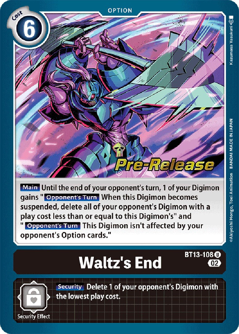 Waltz's End [BT13-108] [Versus Royal Knight Booster Pre-Release Cards] | Card Merchant Takapuna