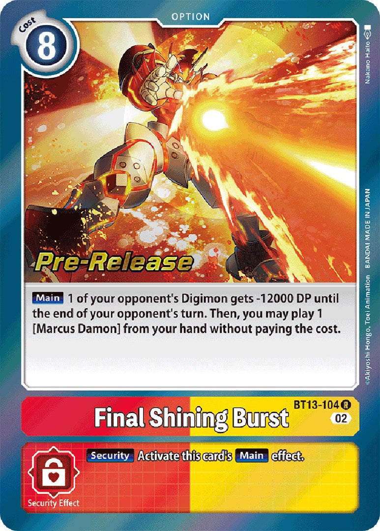 Final Shining Burst [BT13-104] [Versus Royal Knight Booster Pre-Release Cards] | Card Merchant Takapuna