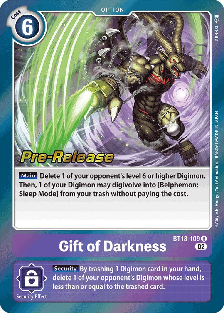 Gift of Darkness [BT13-109] [Versus Royal Knight Booster Pre-Release Cards] | Card Merchant Takapuna