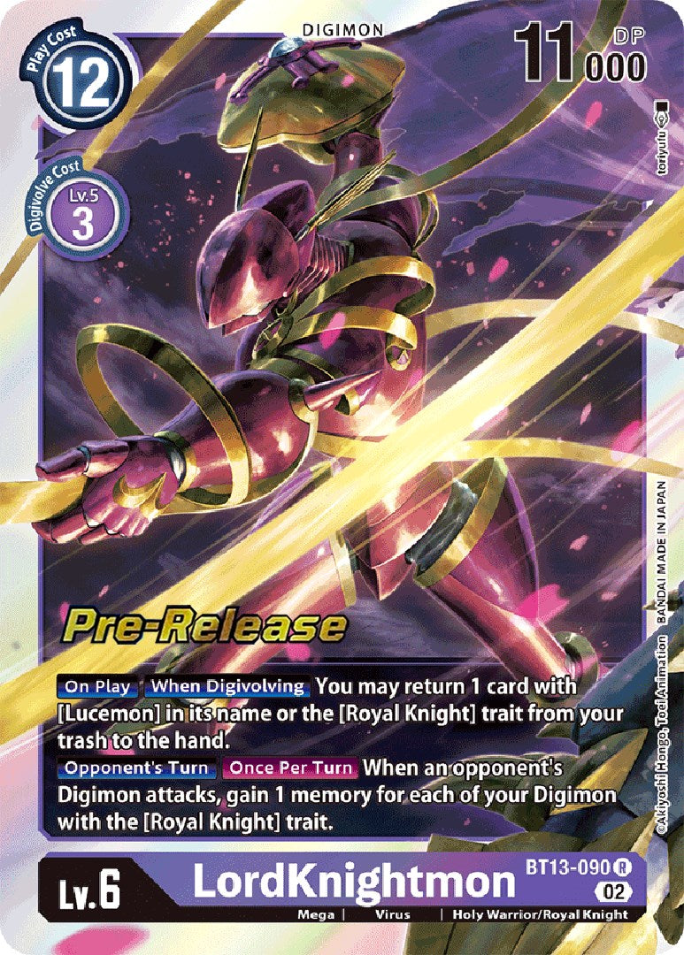 LordKnightmon [BT13-090] [Versus Royal Knight Booster Pre-Release Cards] | Card Merchant Takapuna