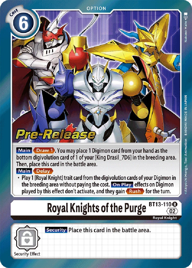 Royal Knights of the Purge [BT13-110] [Versus Royal Knight Booster Pre-Release Cards] | Card Merchant Takapuna