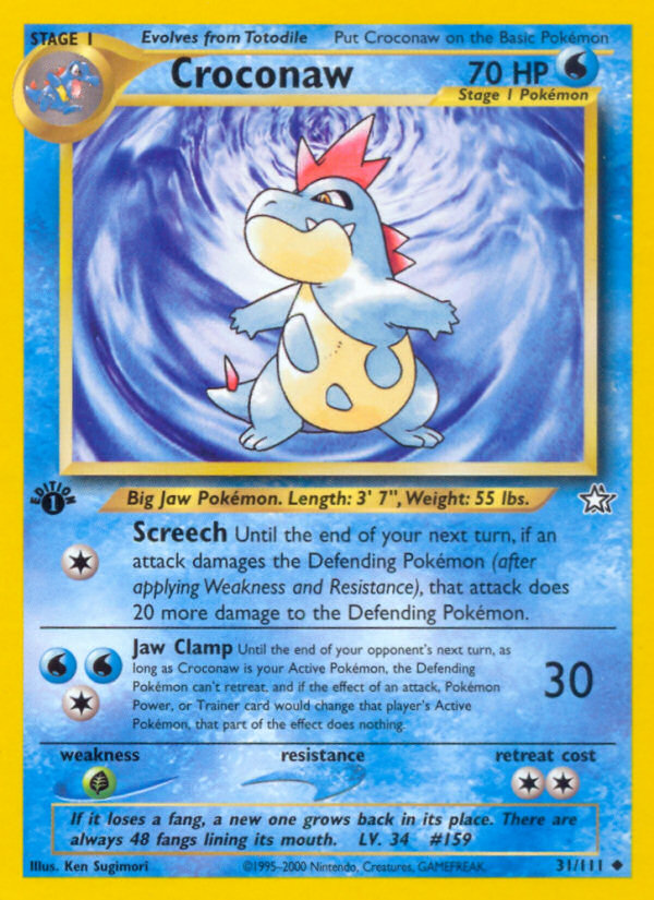 Croconaw (31/111) [Neo Genesis 1st Edition] | Card Merchant Takapuna