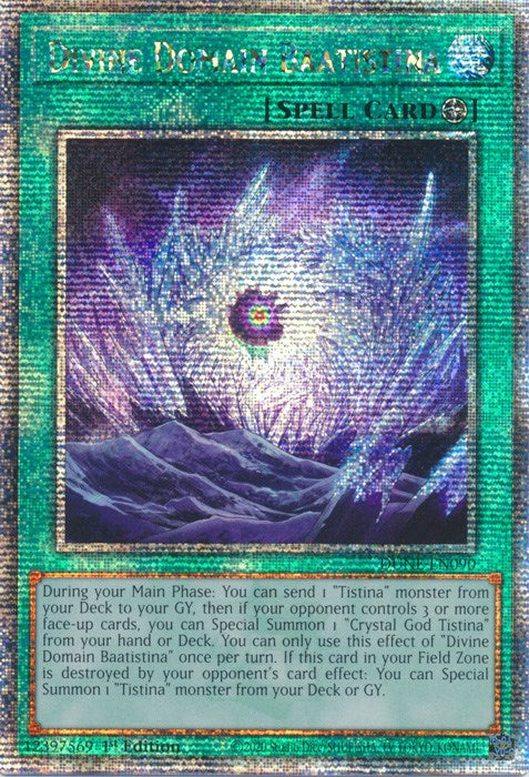 Divine Domain Baatistina [DUNE-EN090] Quarter Century Secret Rare | Card Merchant Takapuna