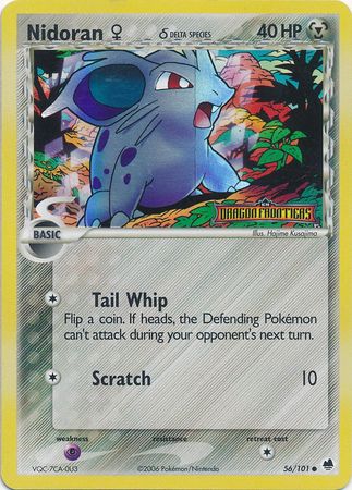 Nidoran (56/101) (Female) (Delta Species) (Stamped) [EX: Dragon Frontiers] | Card Merchant Takapuna