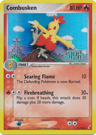 Combusken (31/100) (Stamped) [EX: Crystal Guardians] | Card Merchant Takapuna