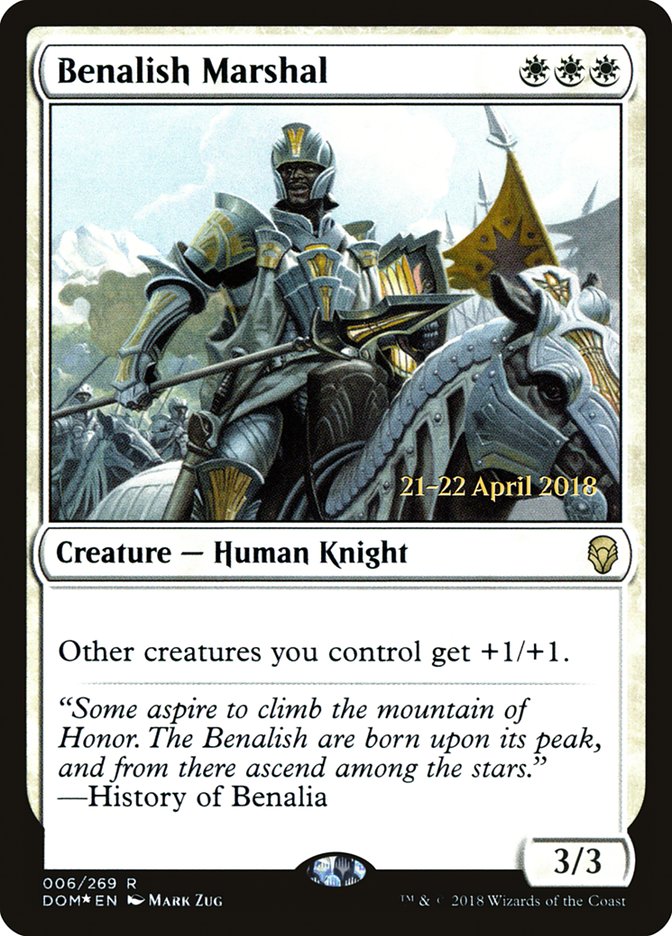 Benalish Marshal [Dominaria Prerelease Promos] | Card Merchant Takapuna