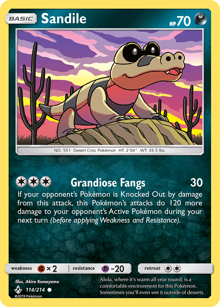 Sandile (114/214) [Sun & Moon: Unbroken Bonds] | Card Merchant Takapuna