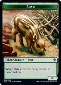 Boar // Food (17) Double-Sided Token [Throne of Eldraine Tokens] | Card Merchant Takapuna