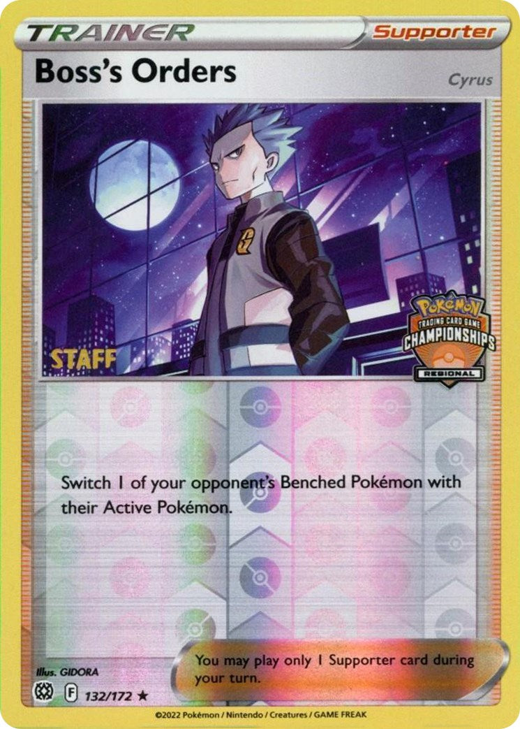 Boss's Orders (132/172) (Regional Championship Promo) (Staff) [Sword & Shield: Brilliant Stars] | Card Merchant Takapuna