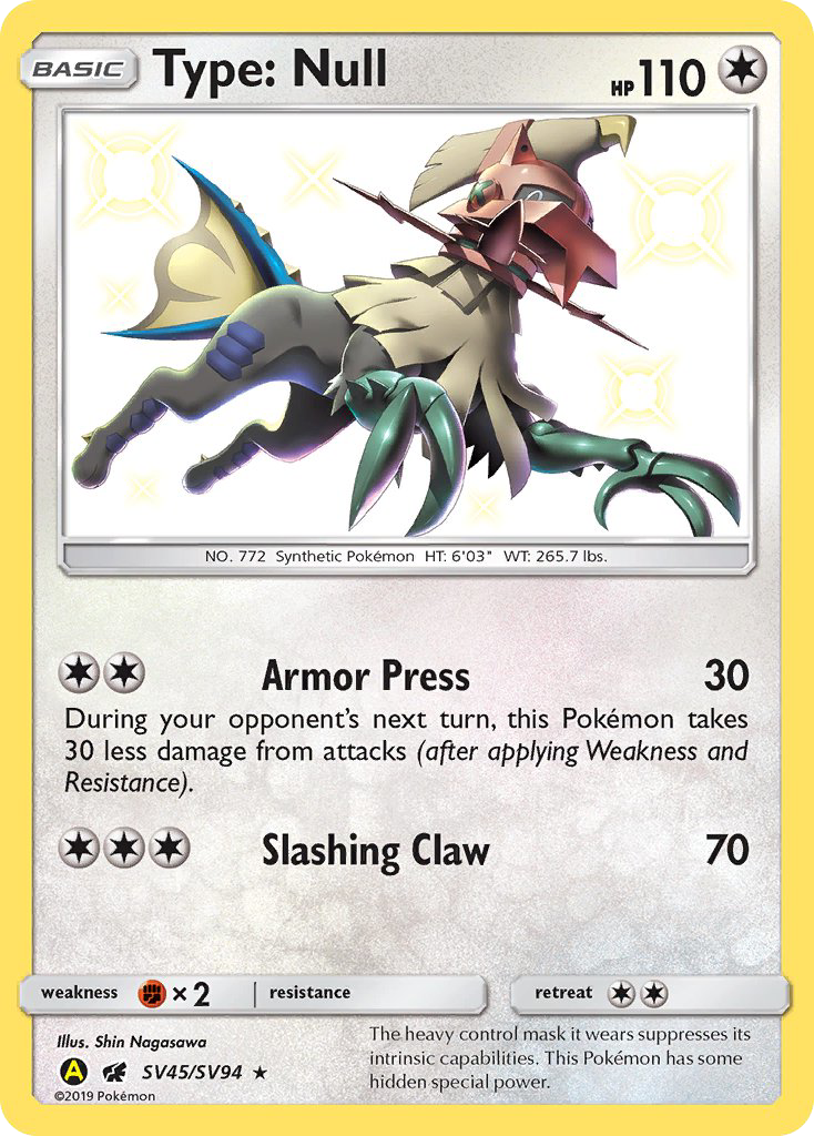 Type: Null (SV45/SV94) [Sun & Moon: Hidden Fates - Shiny Vault] | Card Merchant Takapuna