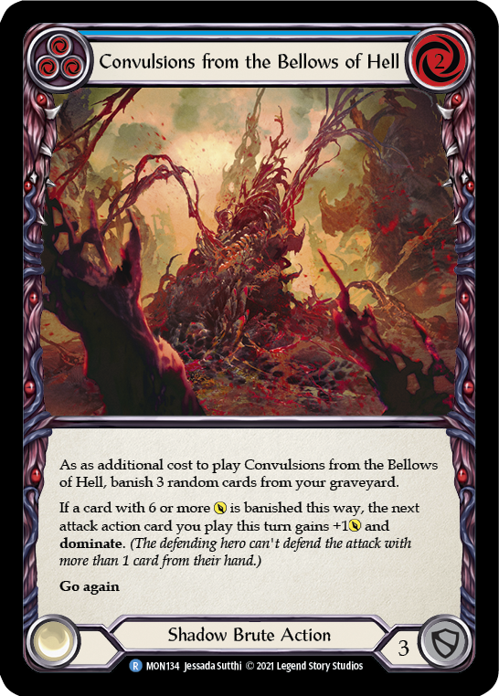 Convulsions from the Bellows of Hell (Blue) [MON134-RF] (Monarch)  1st Edition Rainbow Foil | Card Merchant Takapuna