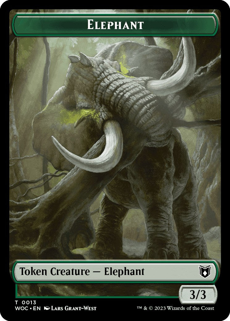 Elephant // Saproling Double-Sided Token [Wilds of Eldraine Commander Tokens] | Card Merchant Takapuna