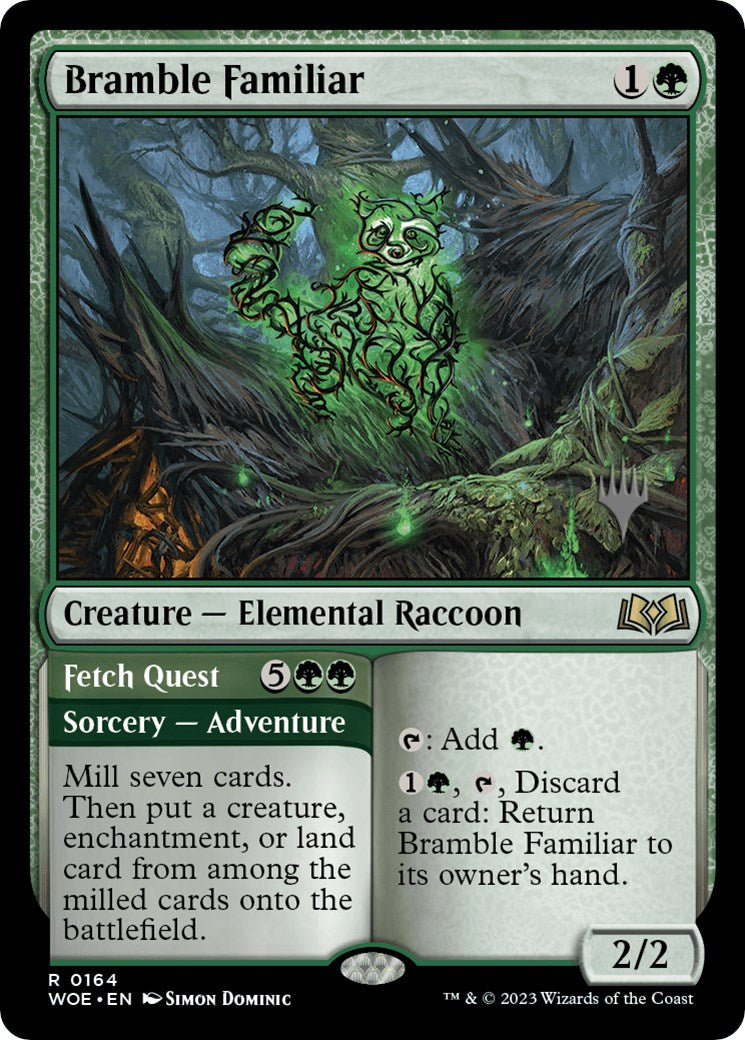 Bramble Familiar // Fetch Quest (Promo Pack) [Wilds of Eldraine Promos] | Card Merchant Takapuna