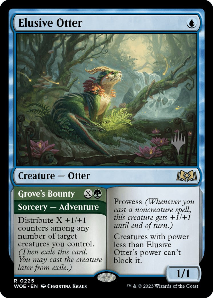 Elusive Otter // Grove's Bounty (Promo Pack) [Wilds of Eldraine Promos] | Card Merchant Takapuna