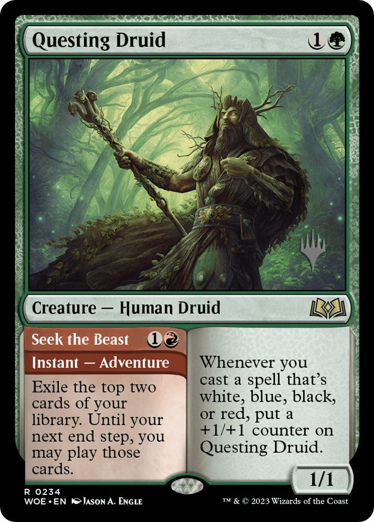 Questing Druid (Promo Pack) [Wilds of Eldraine Promos] | Card Merchant Takapuna