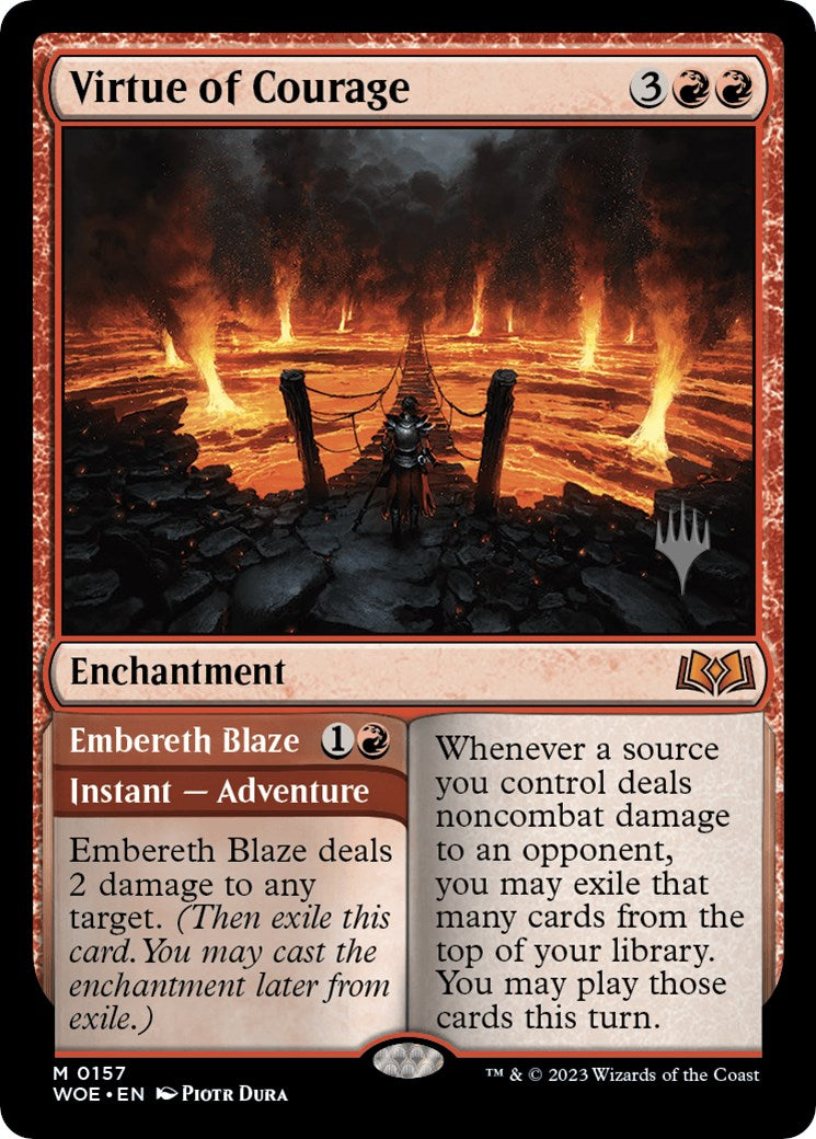 Virtue of Courage //Embereth Blaze (Promo Pack) [Wilds of Eldraine Promos] | Card Merchant Takapuna