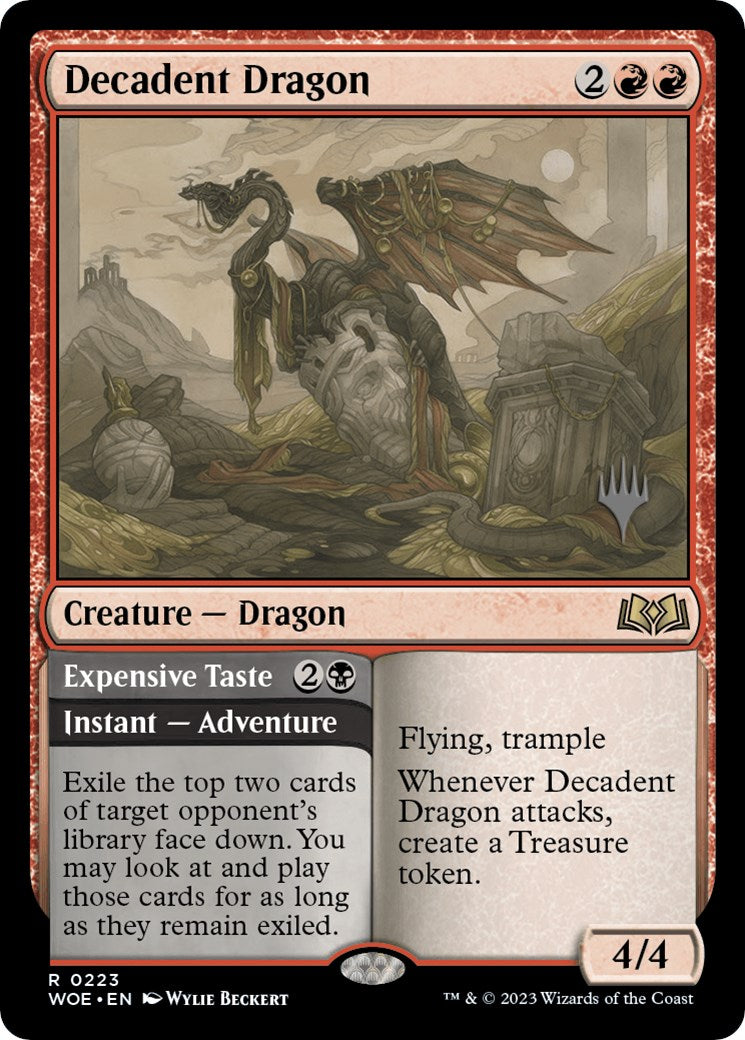 Decadent Dragon // Expensive Taste (Promo Pack) [Wilds of Eldraine Promos] | Card Merchant Takapuna