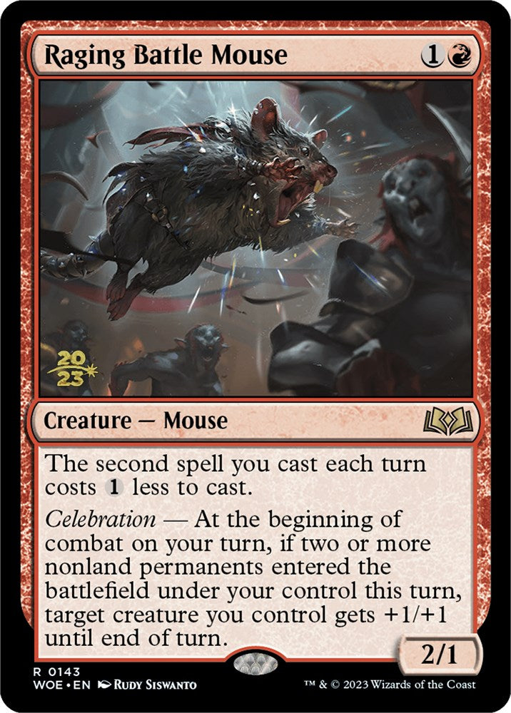 Raging Battle Mouse [Wilds of Eldraine Prerelease Promos] | Card Merchant Takapuna