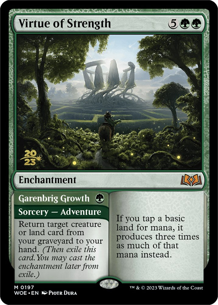 Virtue of Strength // Garenbrig Growth (Promo Pack) [Wilds of Eldraine Promos] | Card Merchant Takapuna