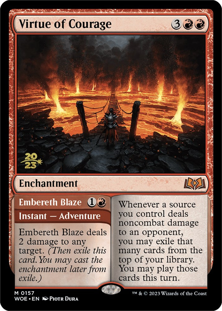 Virtue of Courage // Embereth Blaze [Wilds of Eldraine Prerelease Promos] | Card Merchant Takapuna