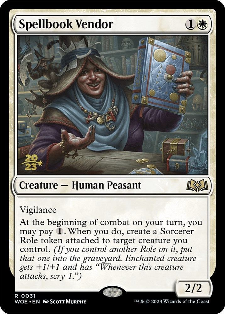 Spellbook Vendor [Wilds of Eldraine Prerelease Promos] | Card Merchant Takapuna