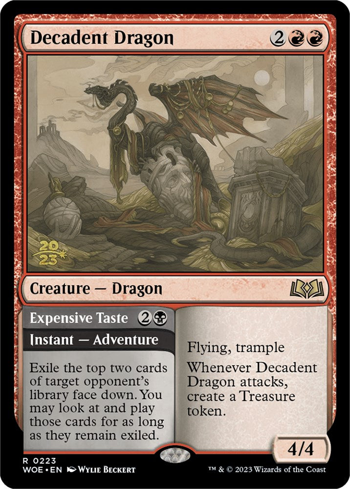 Decadent Dragon // Expensive Taste (Promo Pack) [Wilds of Eldraine Promos] | Card Merchant Takapuna