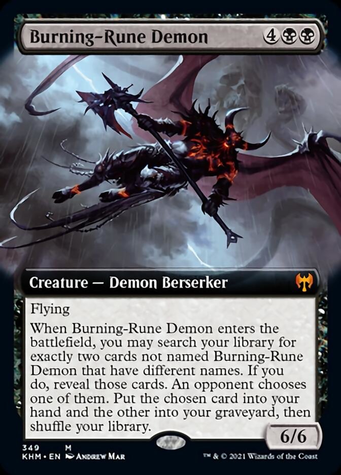 Burning-Rune Demon (Extended Art) [Kaldheim] | Card Merchant Takapuna