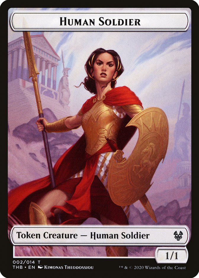 Goat // Human Soldier Double-Sided Token [Theros Beyond Death Tokens] | Card Merchant Takapuna