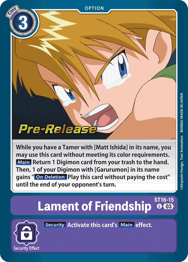 Lament of Friendship [ST16-15] [Starter Deck: Wolf of Friendship Pre-Release Cards] | Card Merchant Takapuna