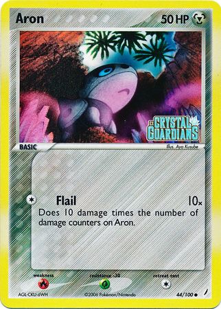 Aron (44/100) (Stamped) [EX: Crystal Guardians] | Card Merchant Takapuna