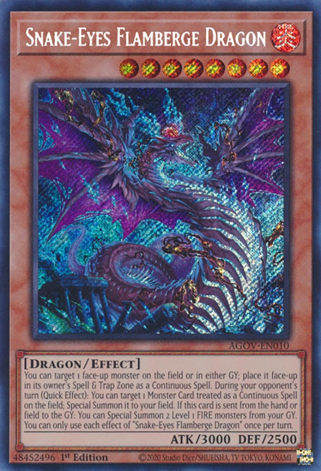 Snake-Eyes Flamberge Dragon [AGOV-EN010] Secret Rare | Card Merchant Takapuna