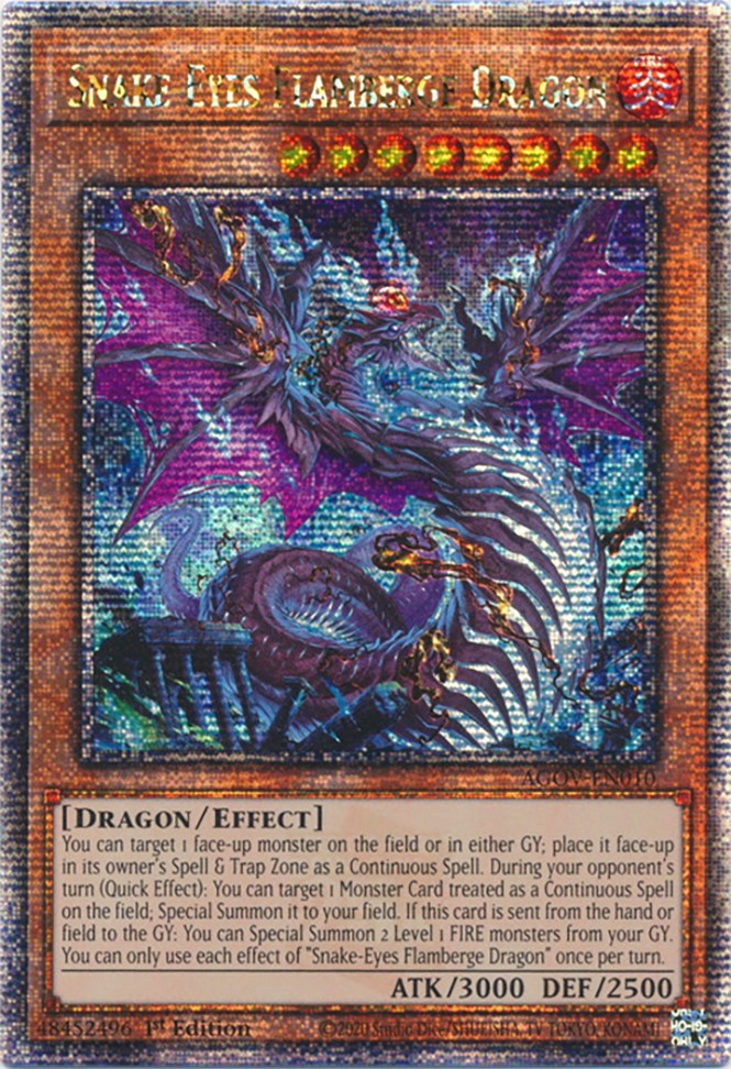 Snake-Eyes Flamberge Dragon (Quarter Century Secret Rare) [AGOV-EN010] Quarter Century Secret Rare | Card Merchant Takapuna