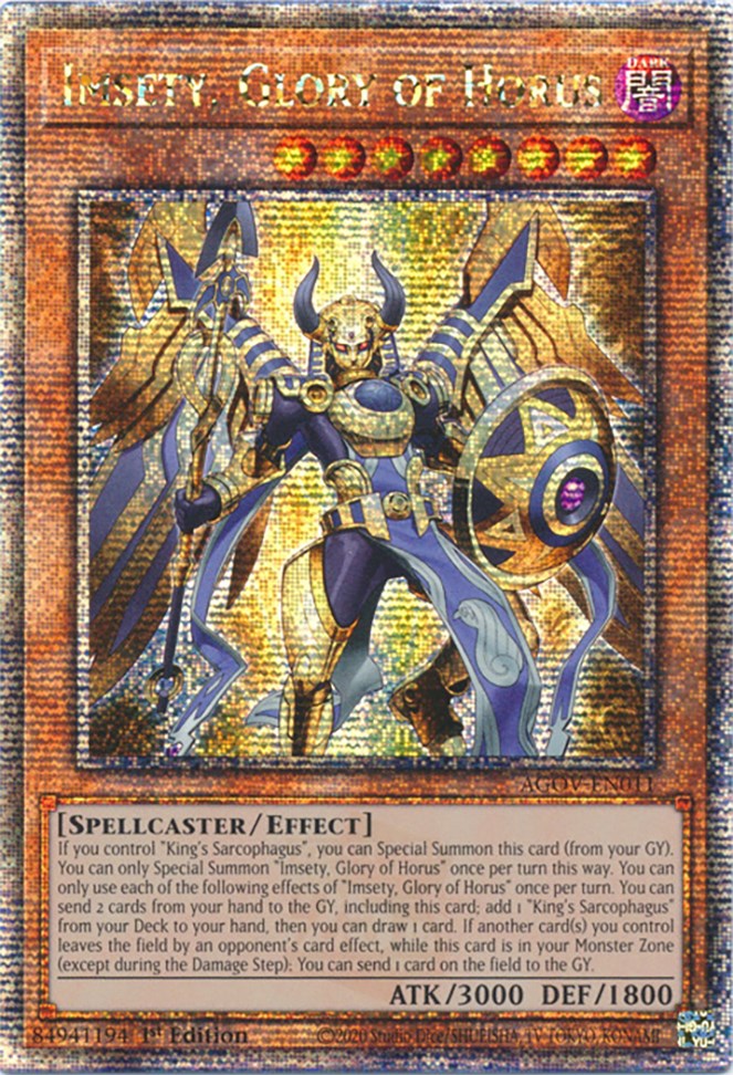 Imsety, Glory of Horus (Quarter Century Secret Rare) [AGOV-EN011] Quarter Century Secret Rare | Card Merchant Takapuna